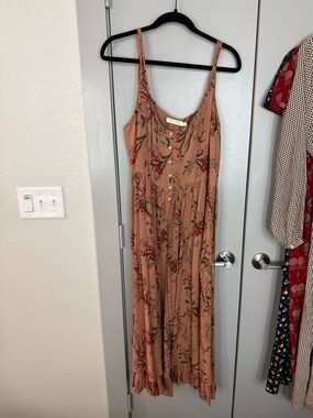 Christy Dawn Rust Floral Spaghetti-Strap Maxi Dress